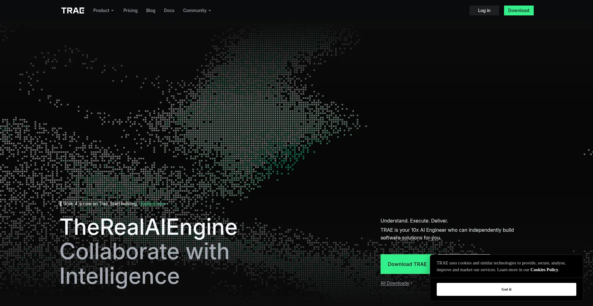 Website screenshot of Trae.ai