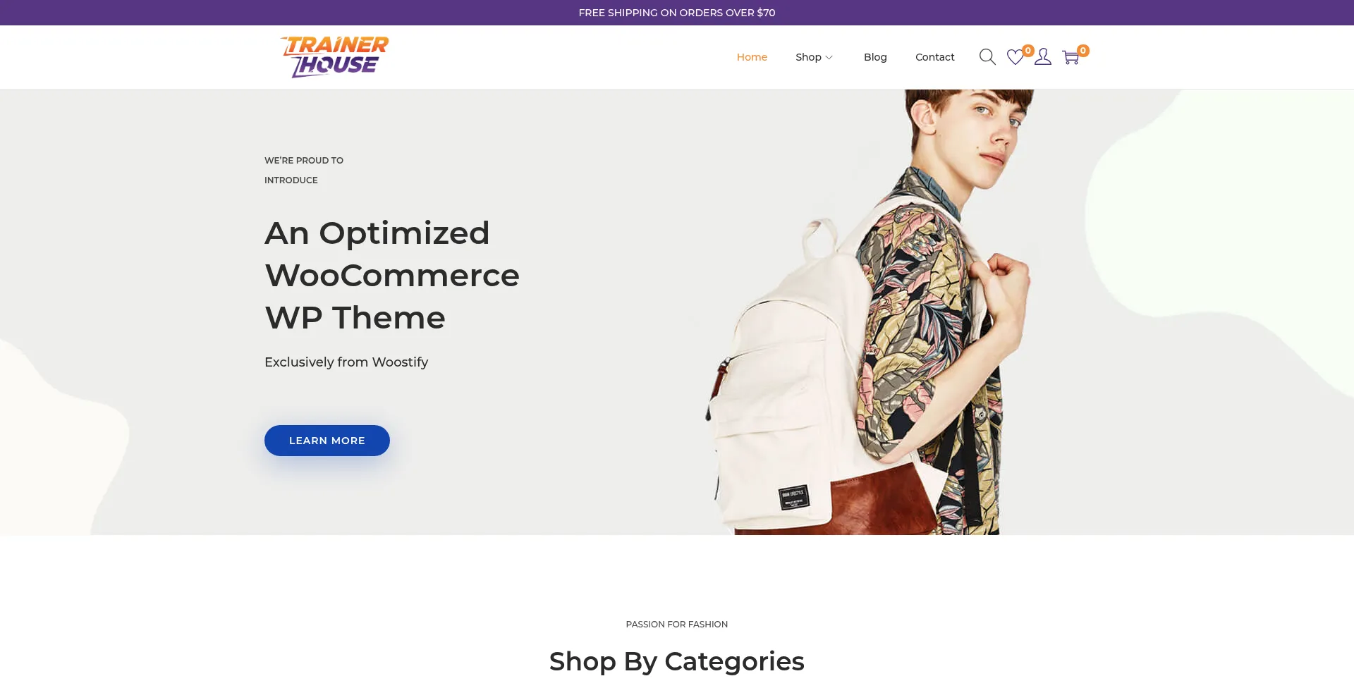 Website screenshot of Trainerhouse.co.za