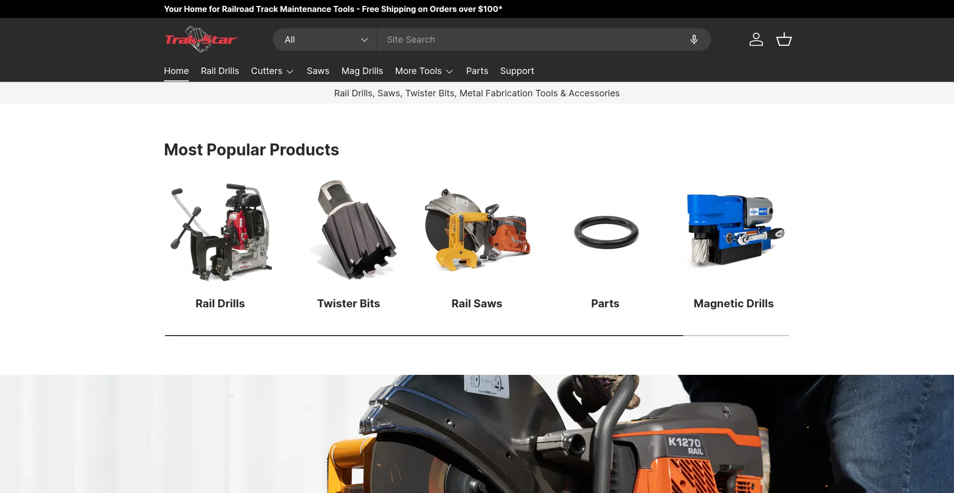 Website screenshot of Trak-star.com