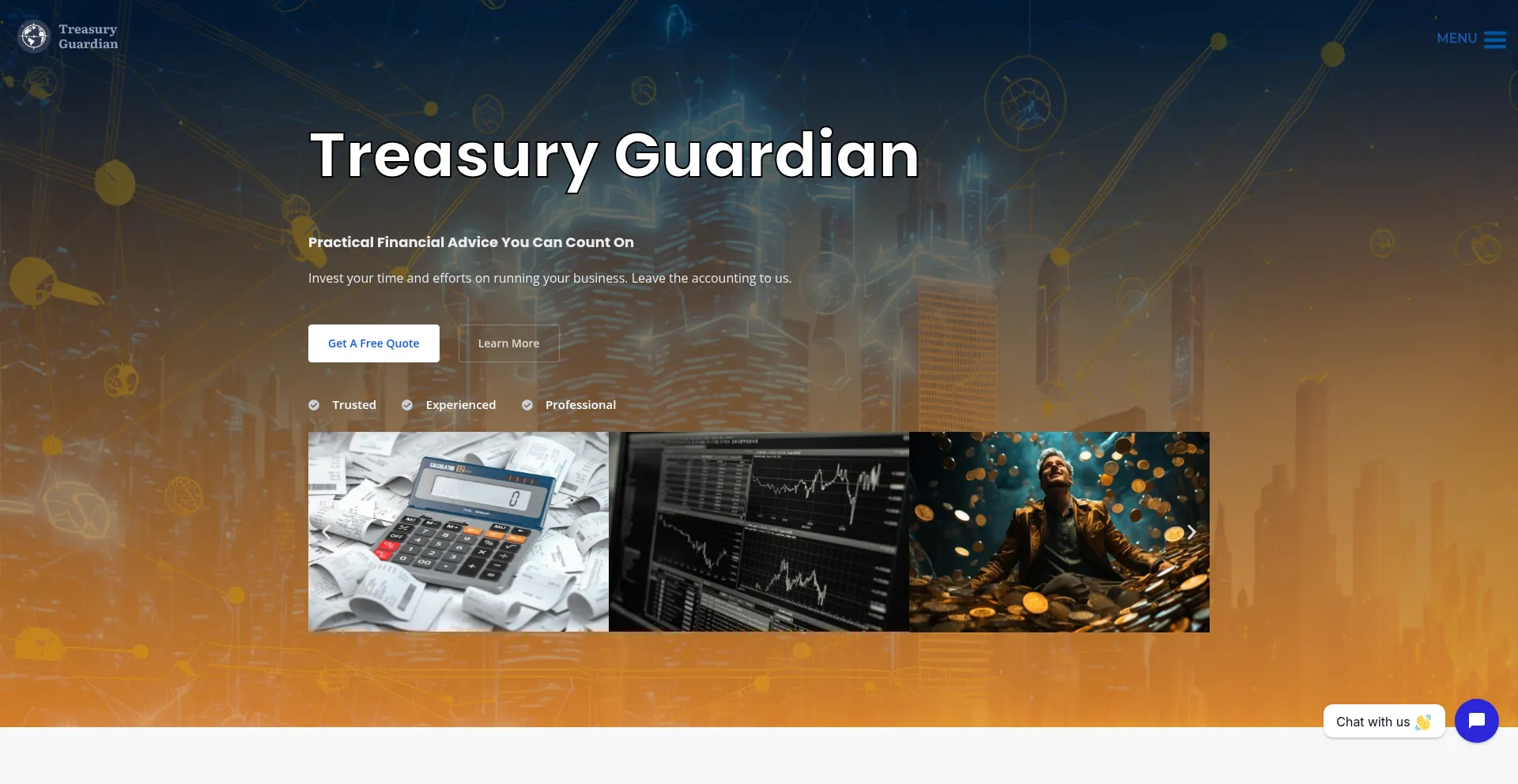 Website screenshot of Treasuryguardian.org