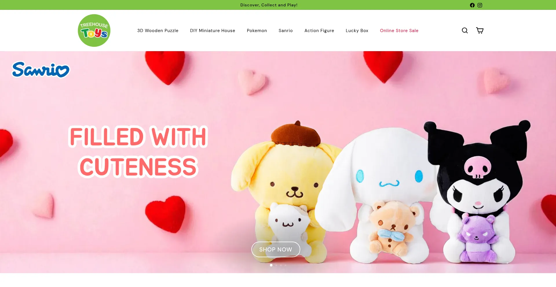 Website screenshot of Treehousetoys.ca