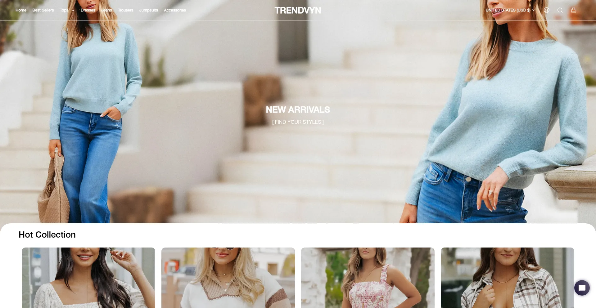 Website screenshot of Trendvyn.com