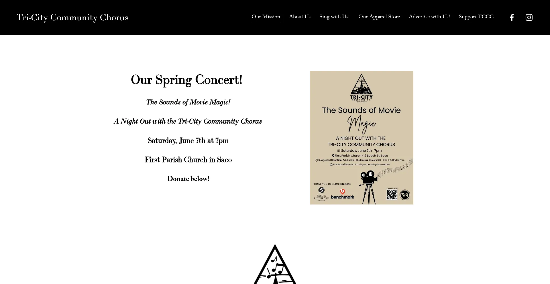 Website screenshot of Tricitycommunitychorus.com