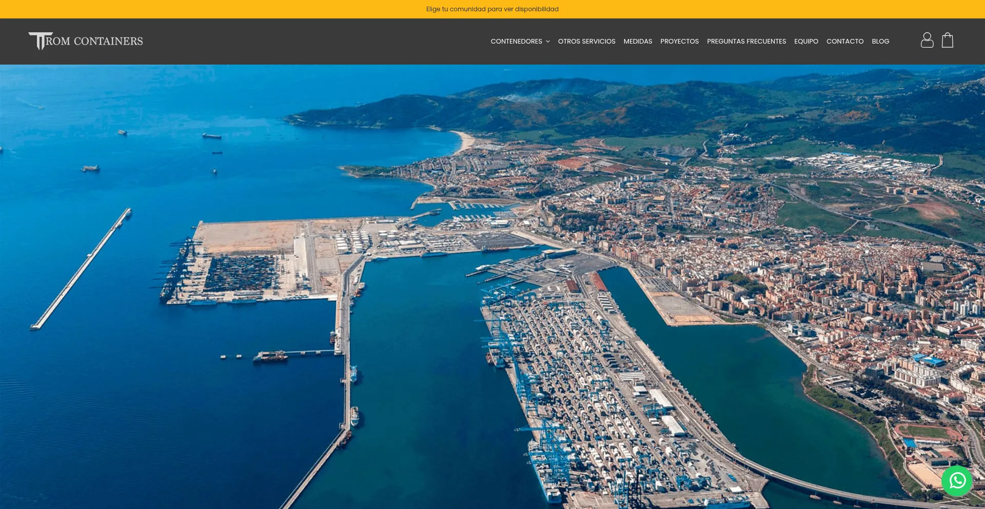 Website screenshot of Tromcontainers.com