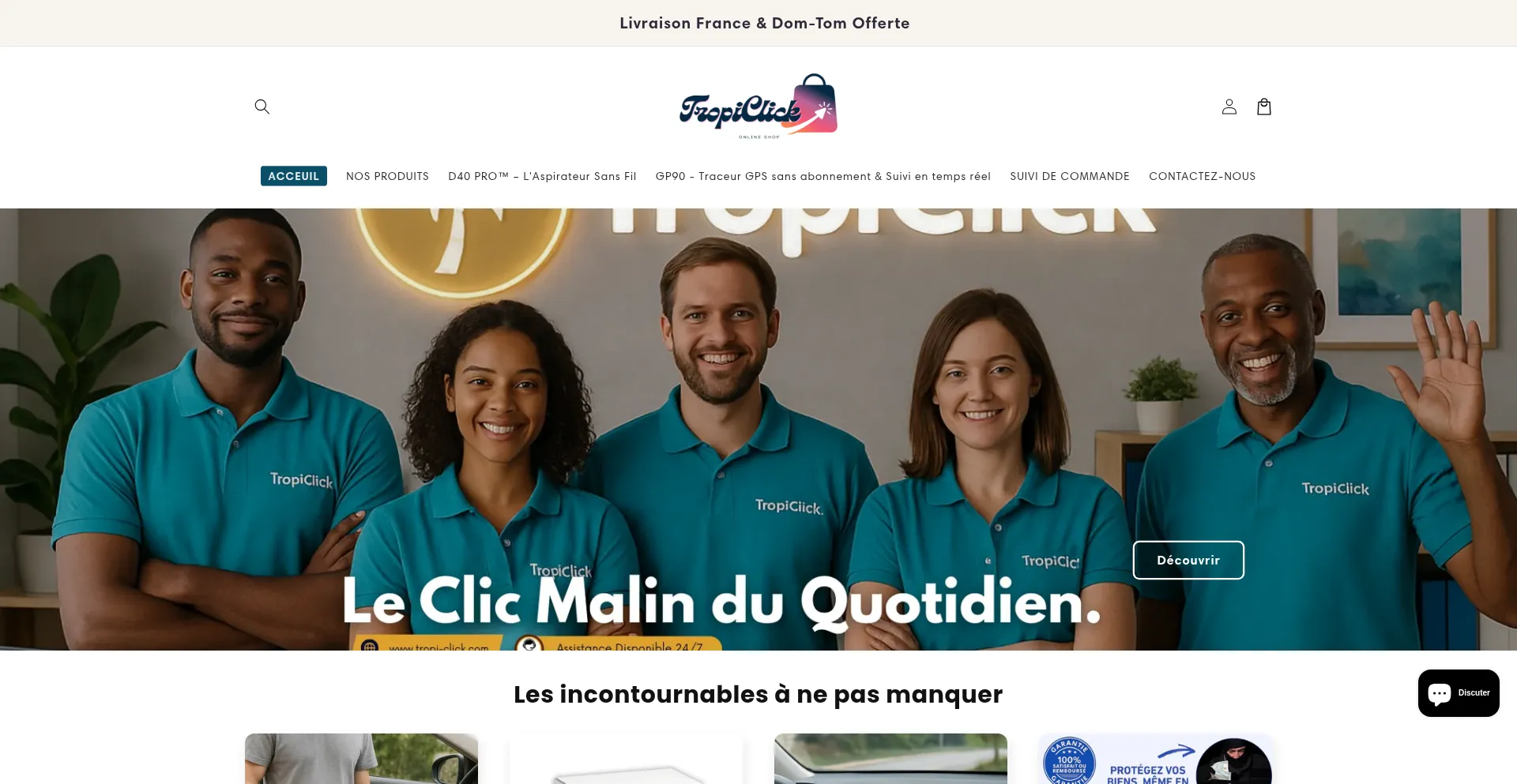 Website screenshot of Tropiclic.com