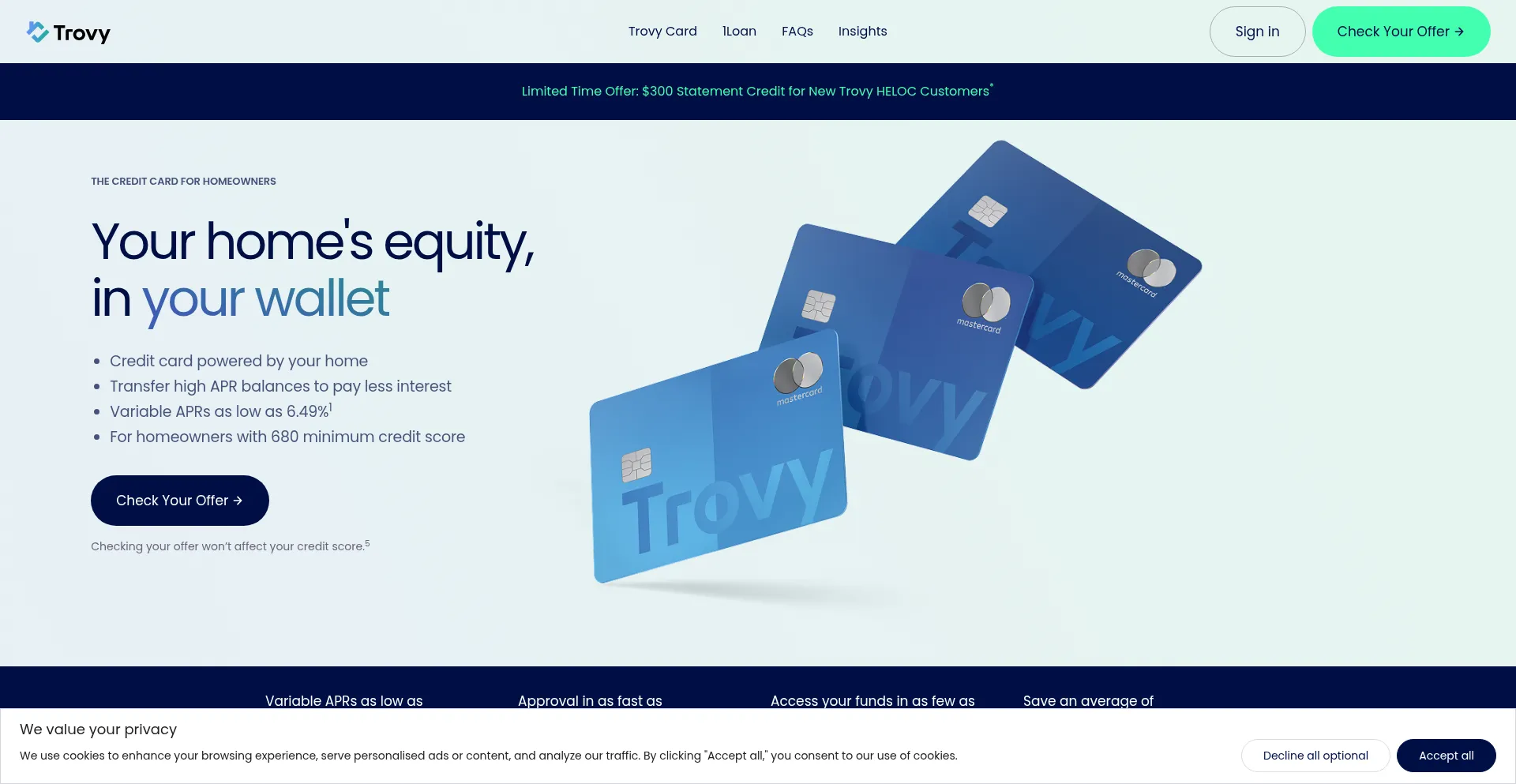 Website screenshot of Trovy.com