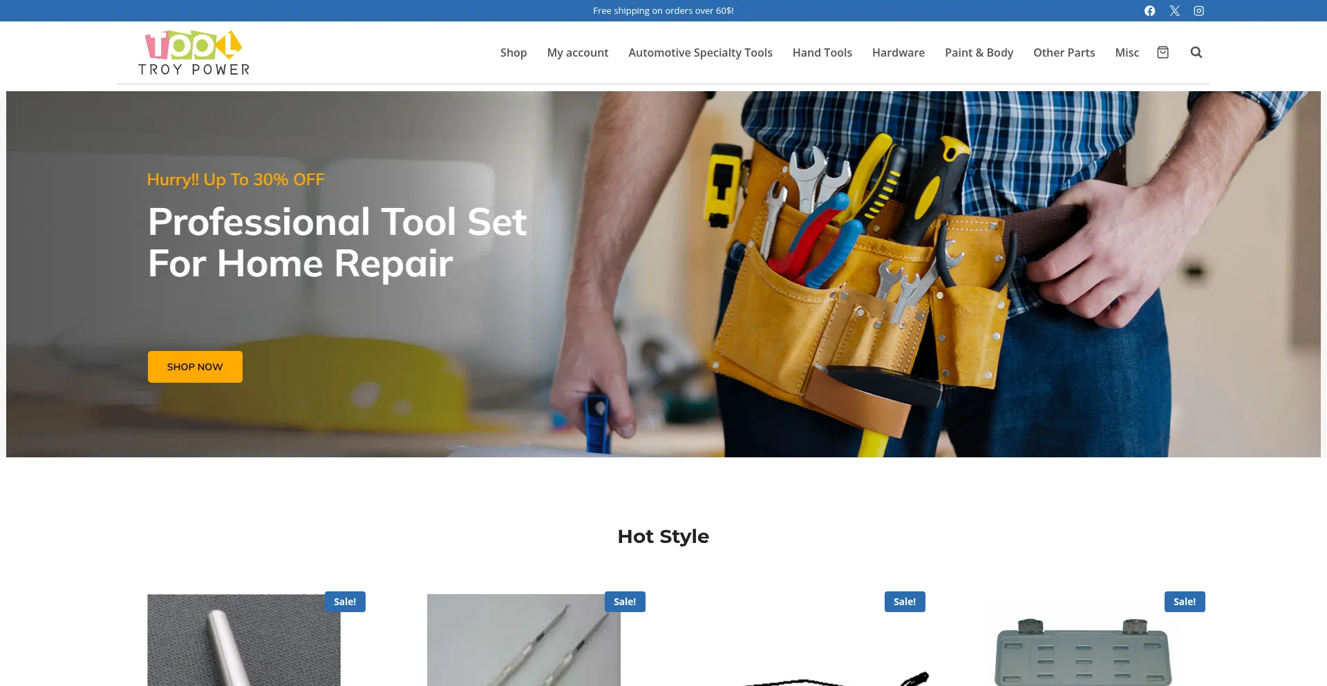 Website screenshot of Troypowertool.com