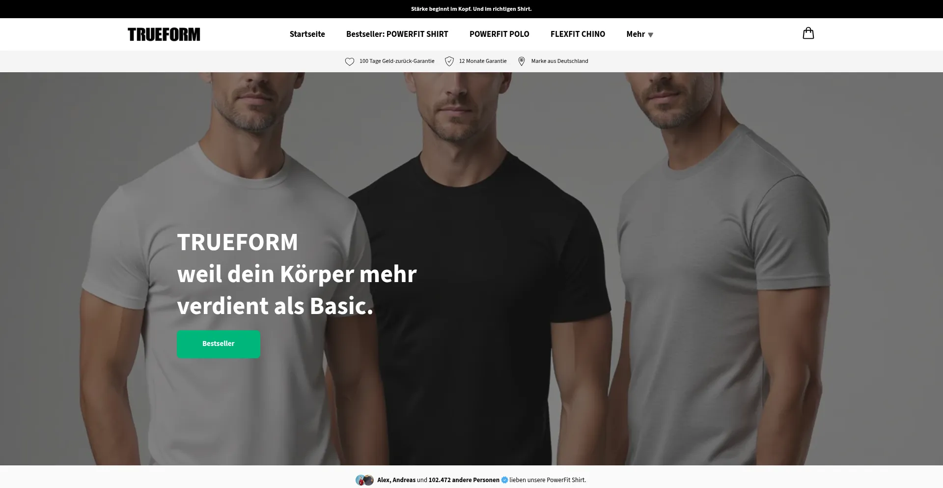 Website screenshot of True-form.de