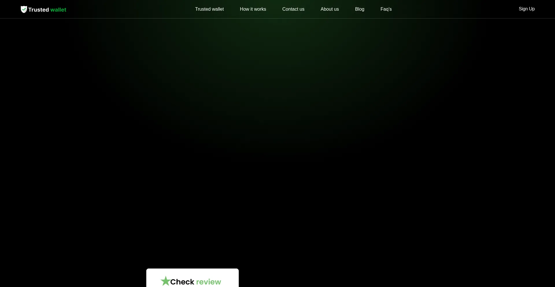 Website screenshot of Trustedwallet.io