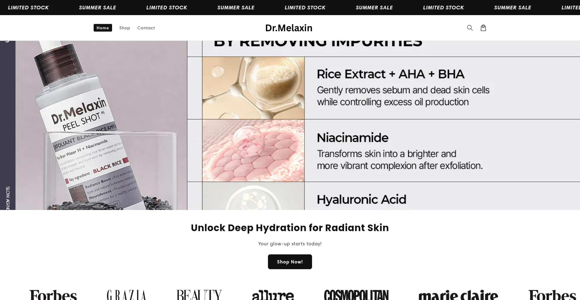 Website screenshot of Trydrmelaxin.co