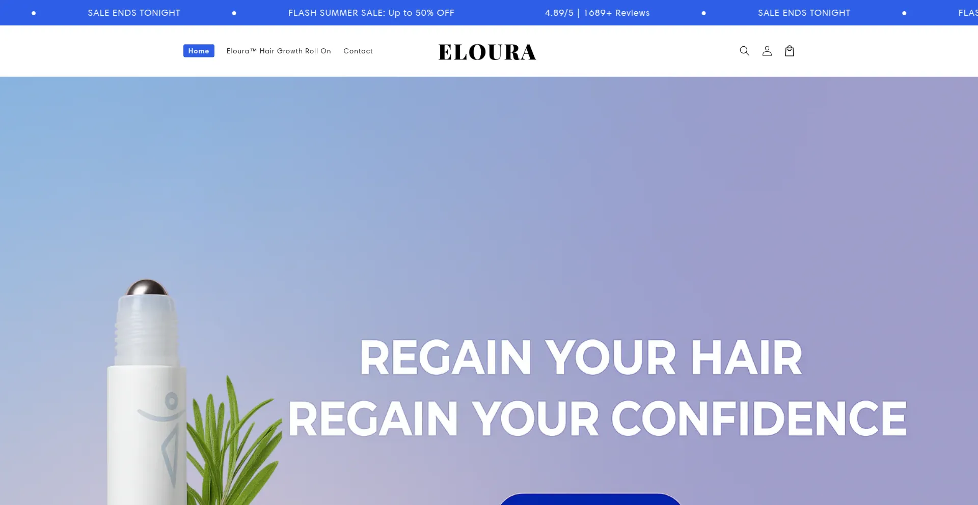 Website screenshot of Tryeloura.com