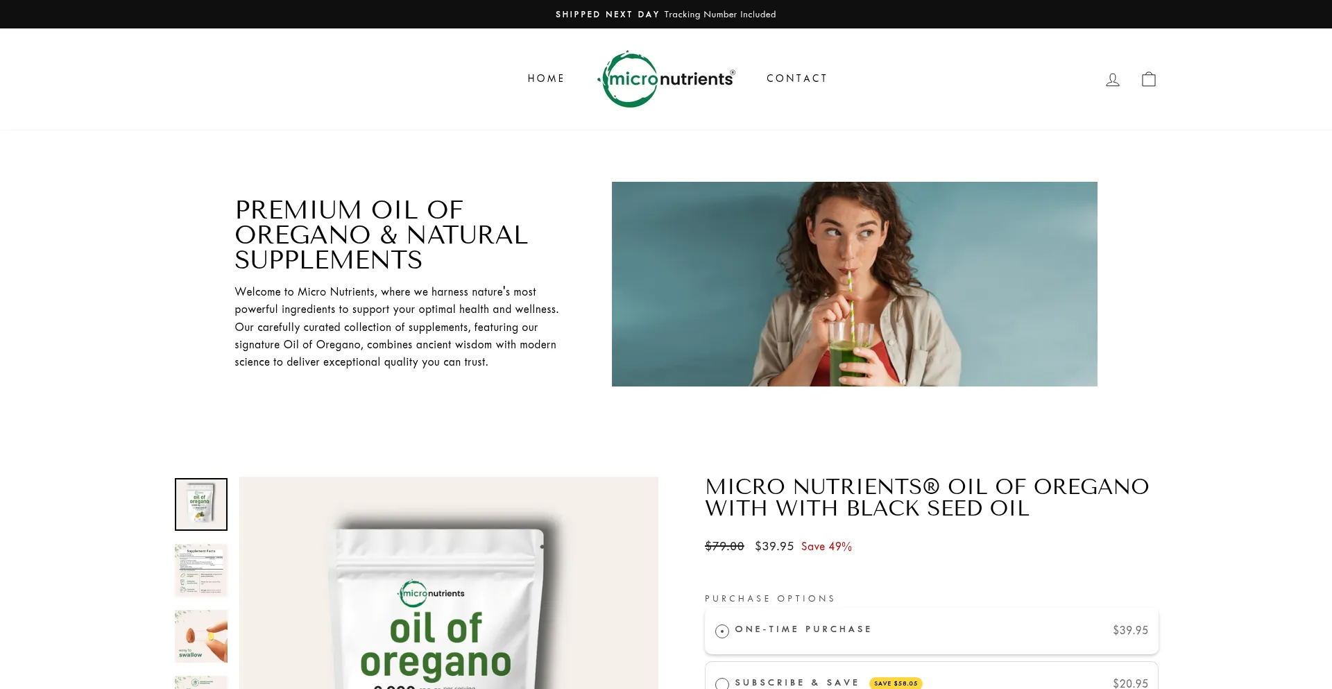 Website screenshot of Trymicronutrients.com