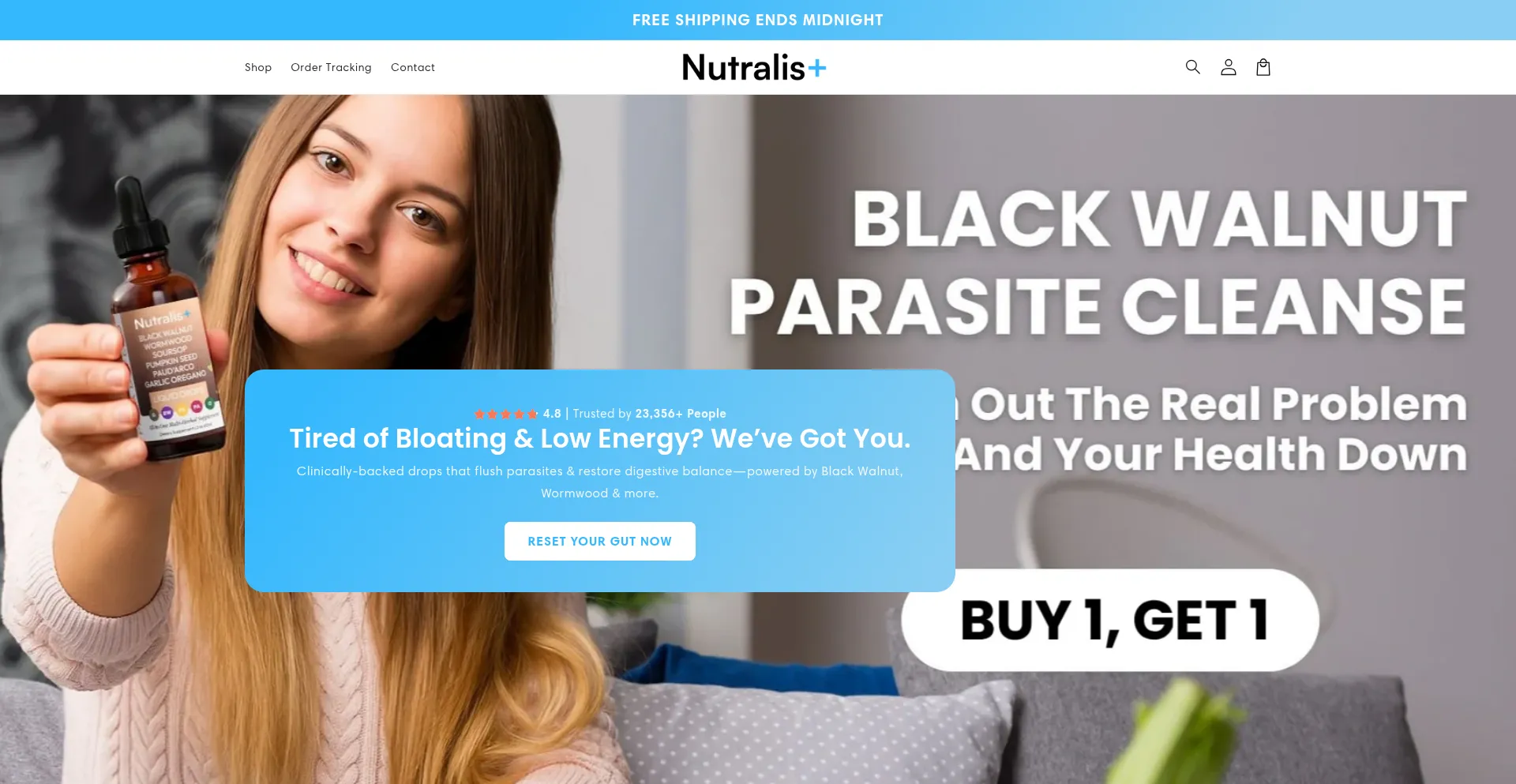 Website screenshot of Trynutralis.com