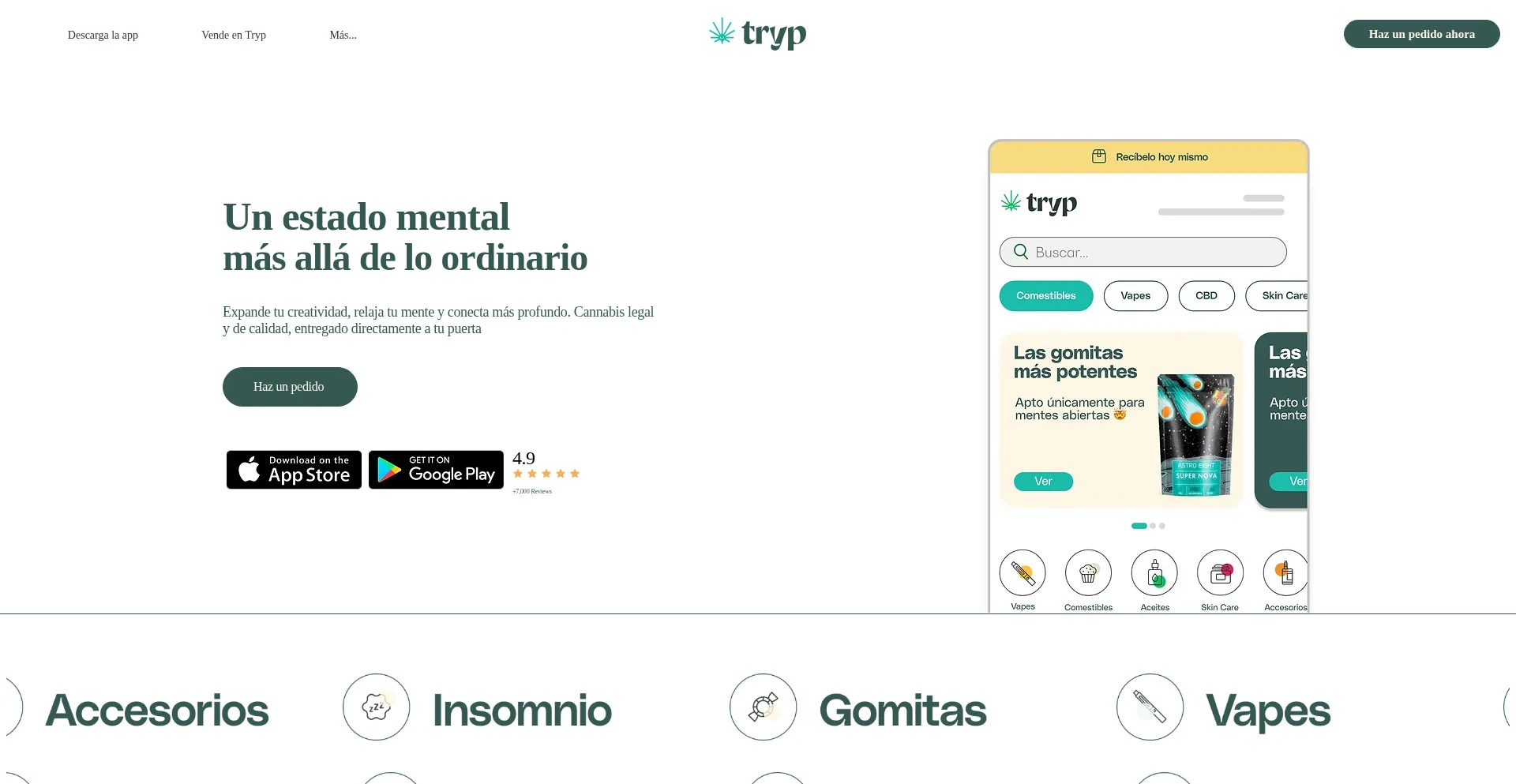 Website screenshot of Tryp.mx