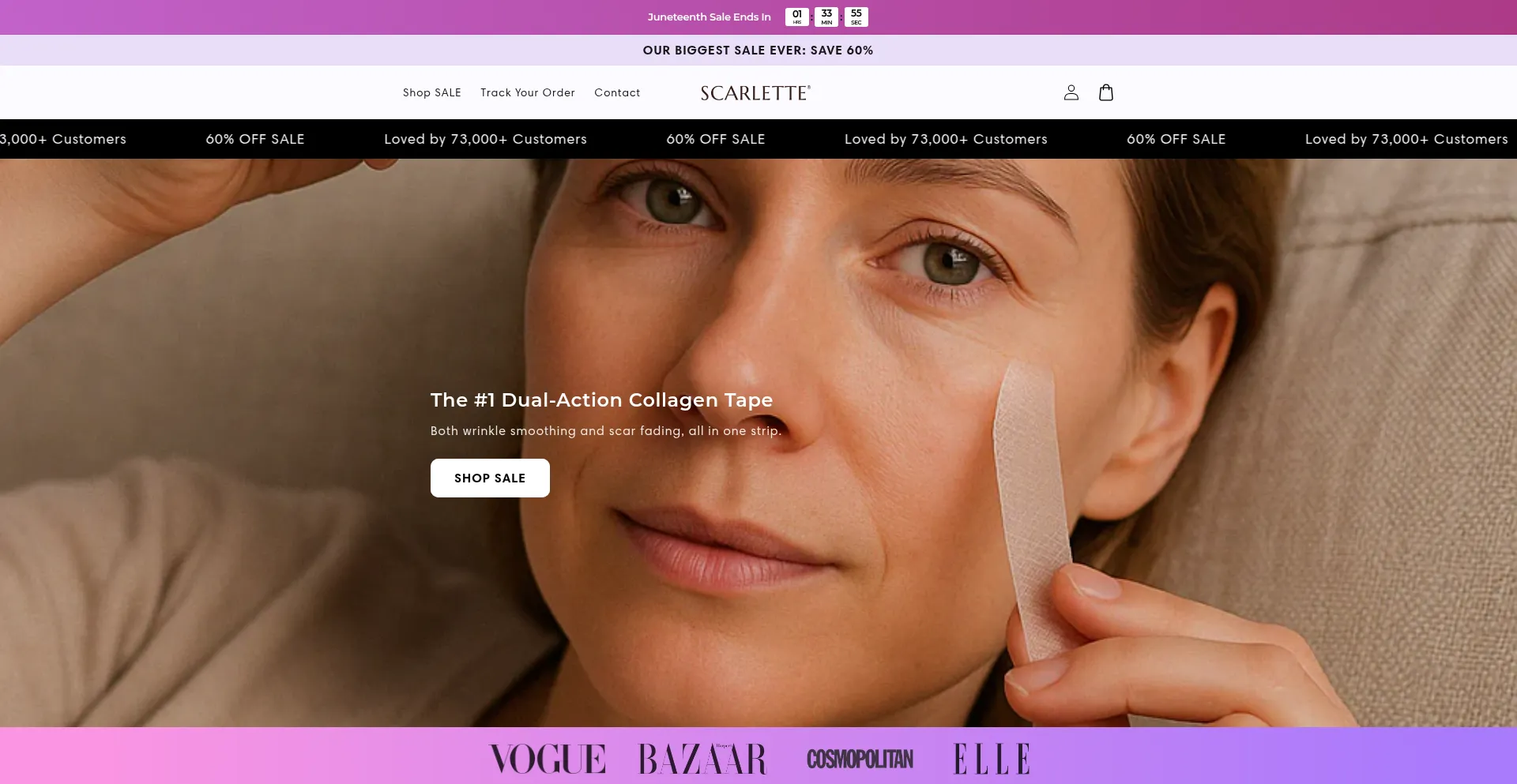 Website screenshot of Tryscarlette.com