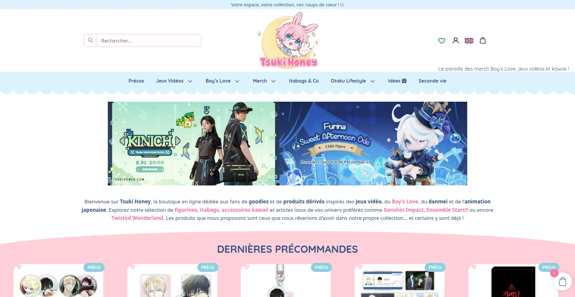 Website screenshot of Tsukihoney.com