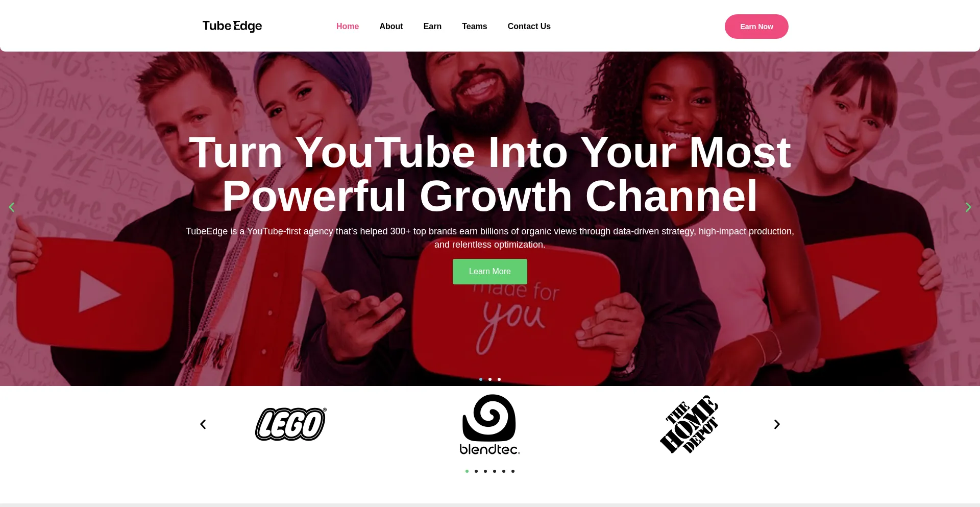 Website screenshot of Tubeedge.com