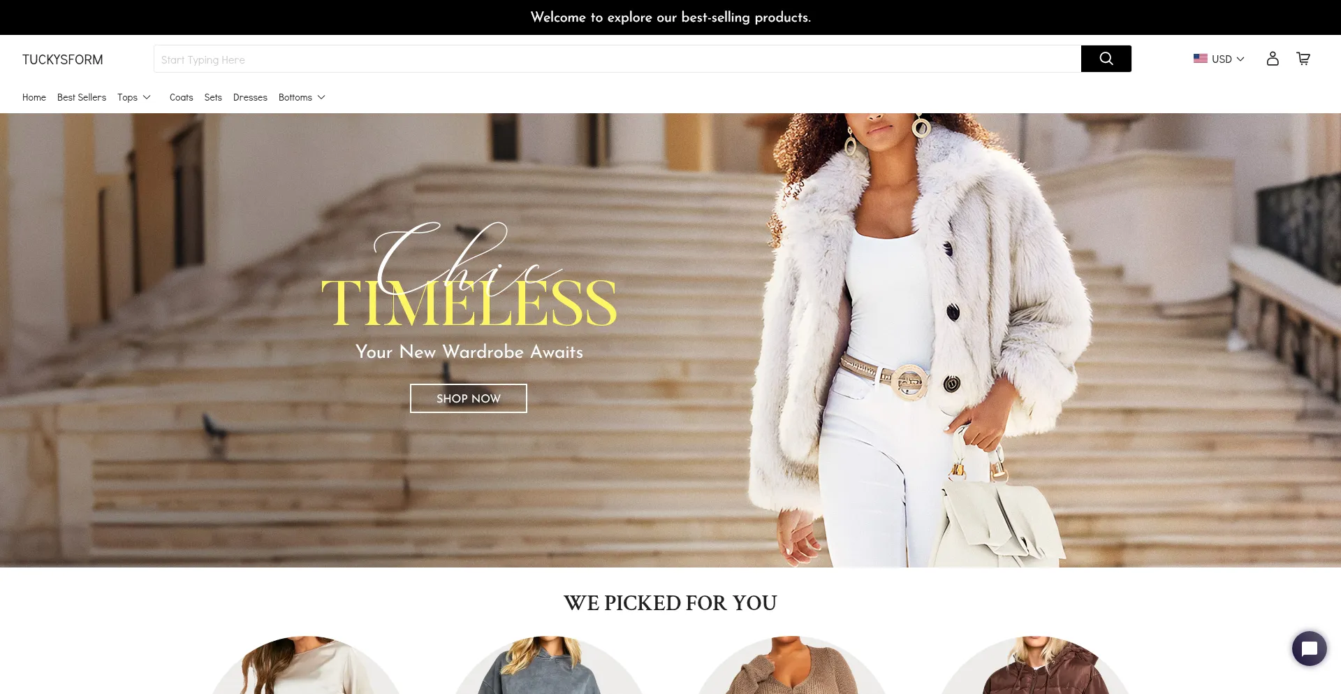 Website screenshot of Tuckysform.com
