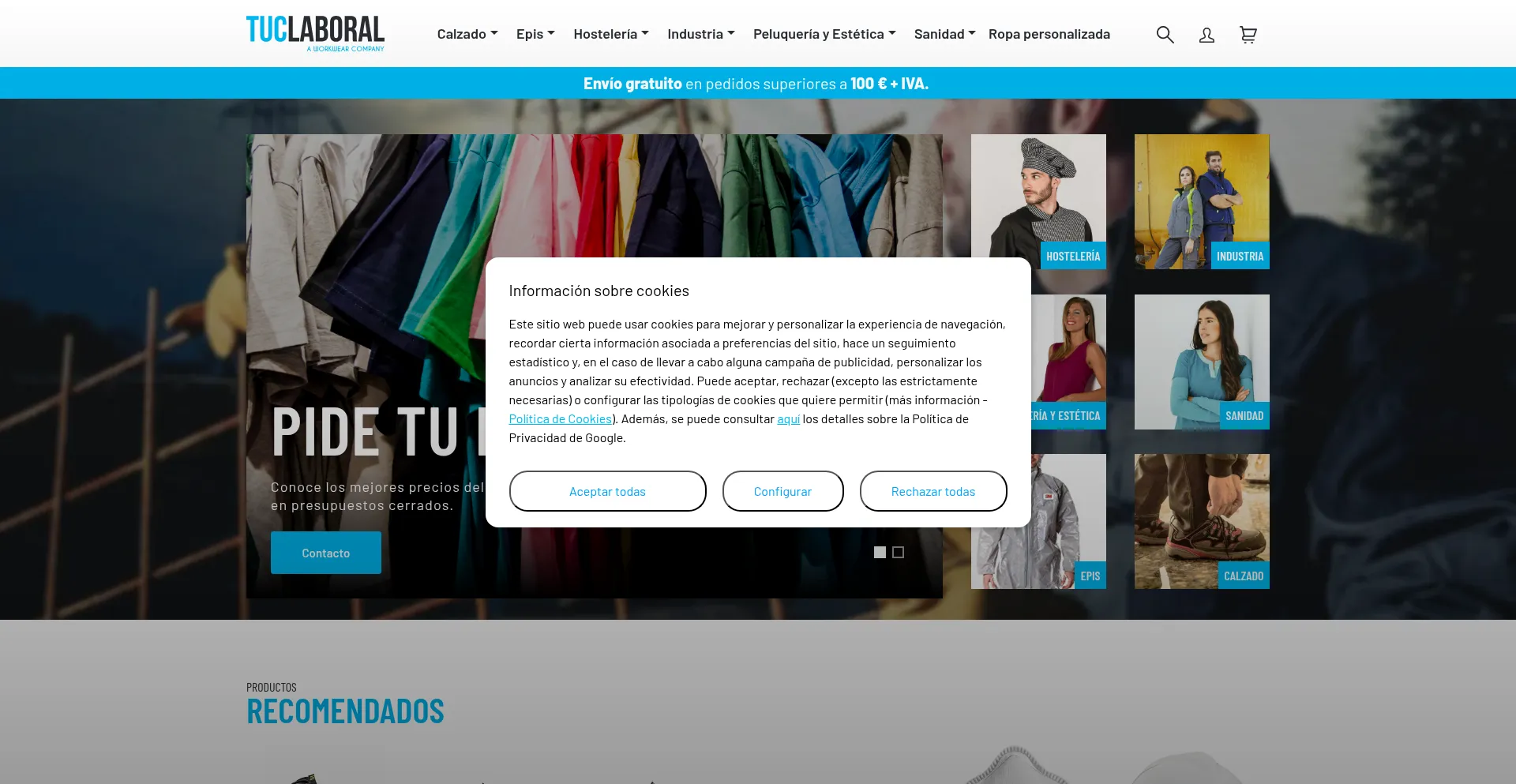 Website screenshot of Tuclaboral.com
