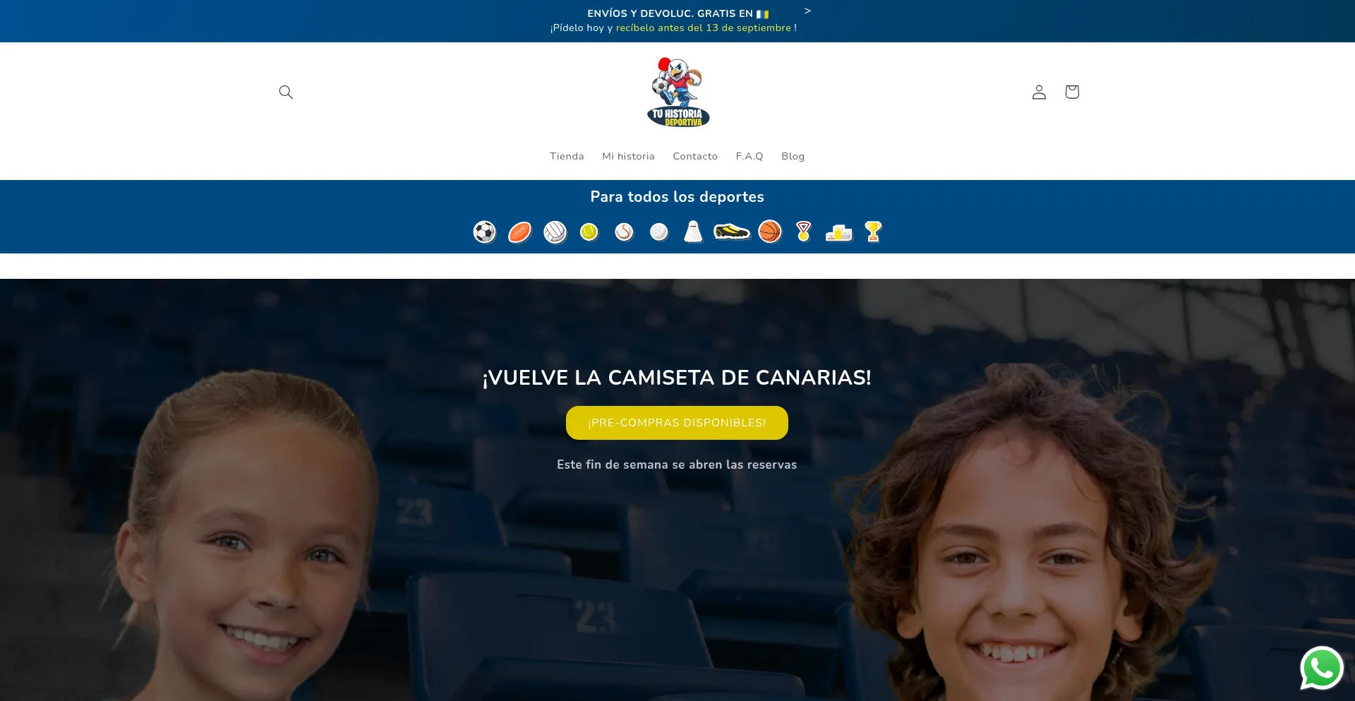 Website screenshot of Tuhistoriadeportiva.com