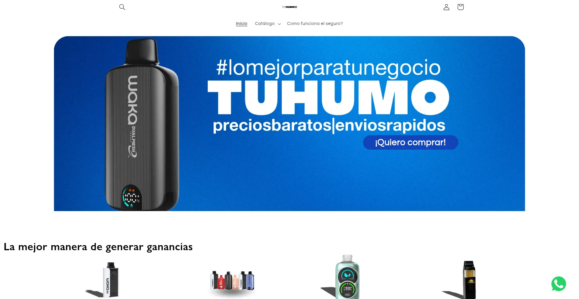 Website screenshot of Tuhumo.com