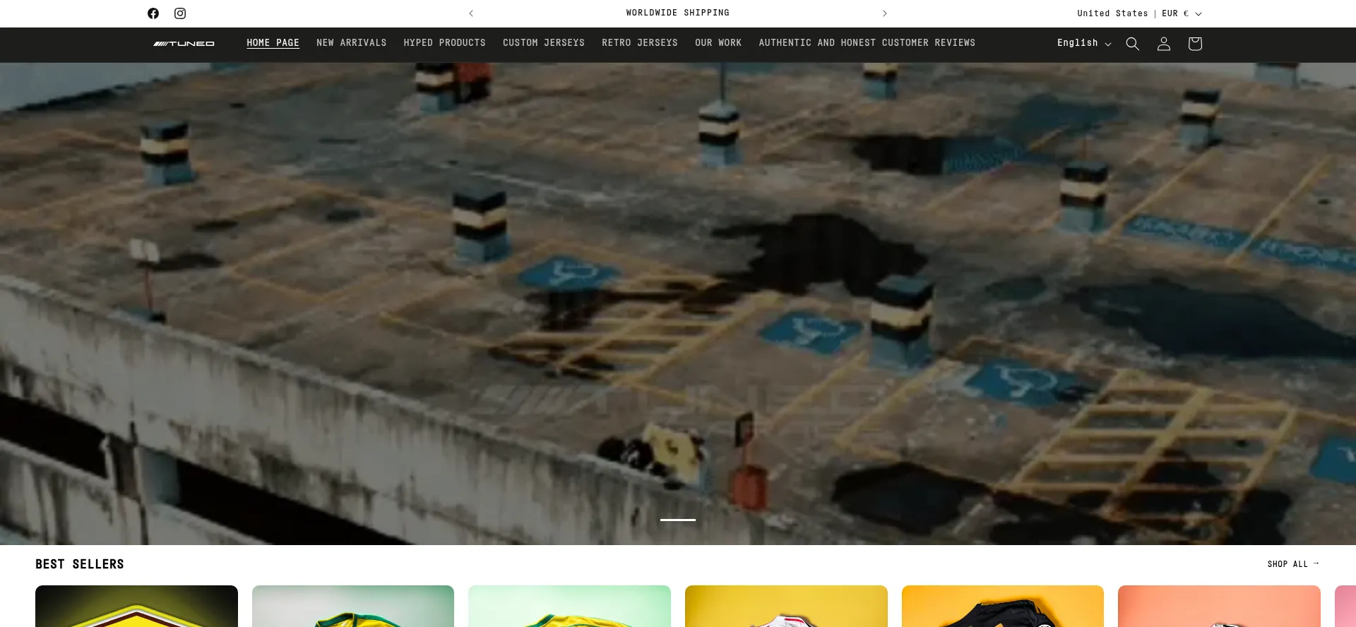 Website screenshot of Tunedgaragestore.com