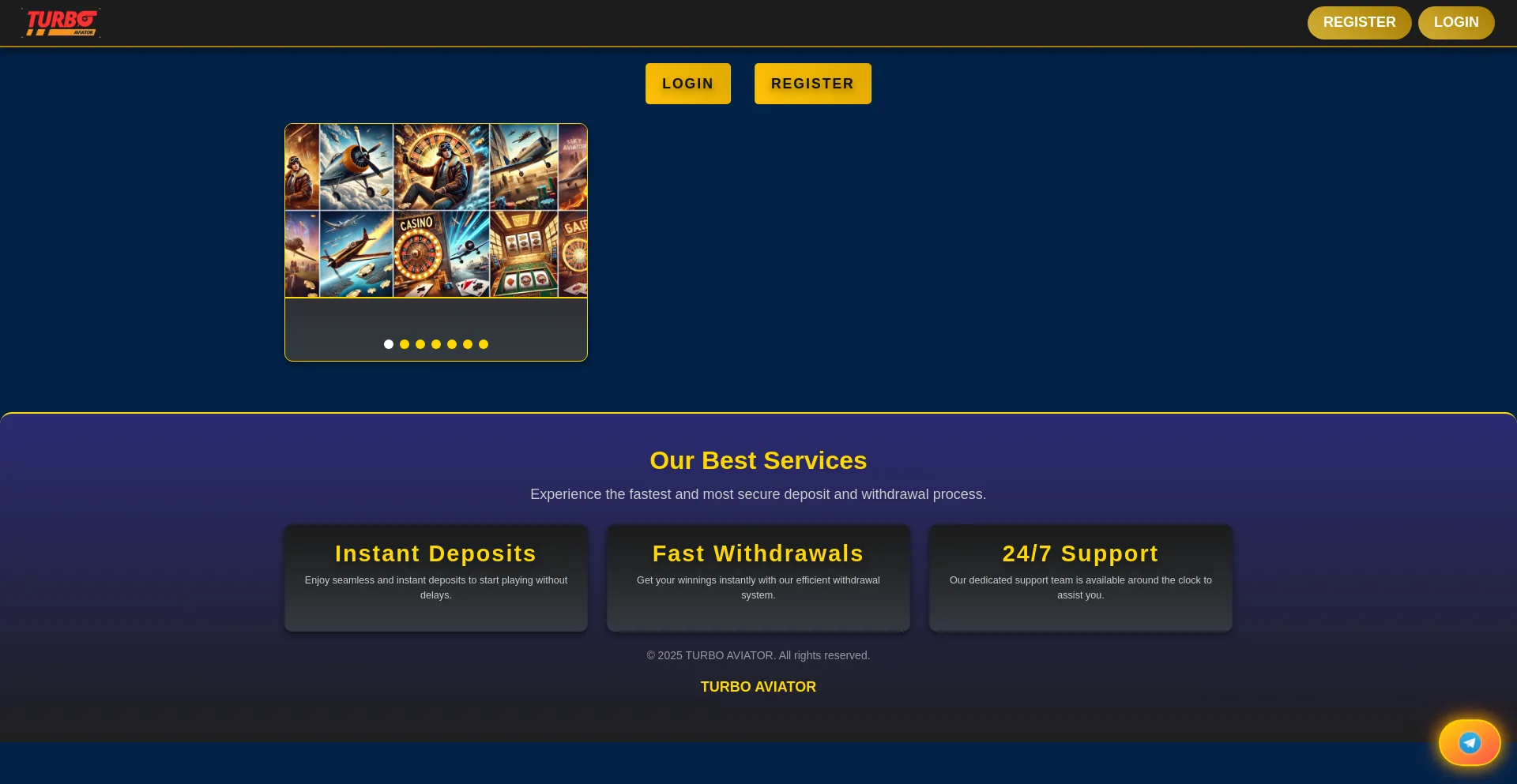 Website screenshot of Turbo-aviator.live