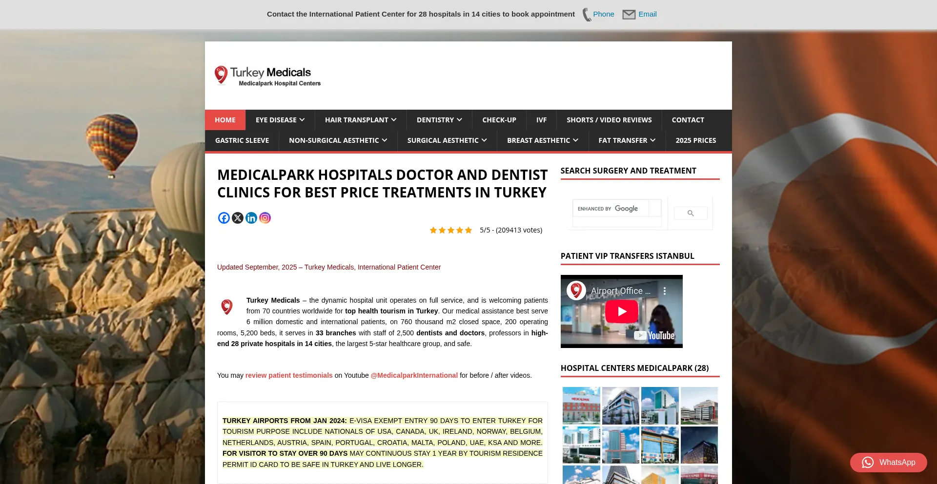 Website screenshot of Turkeymedicals.com