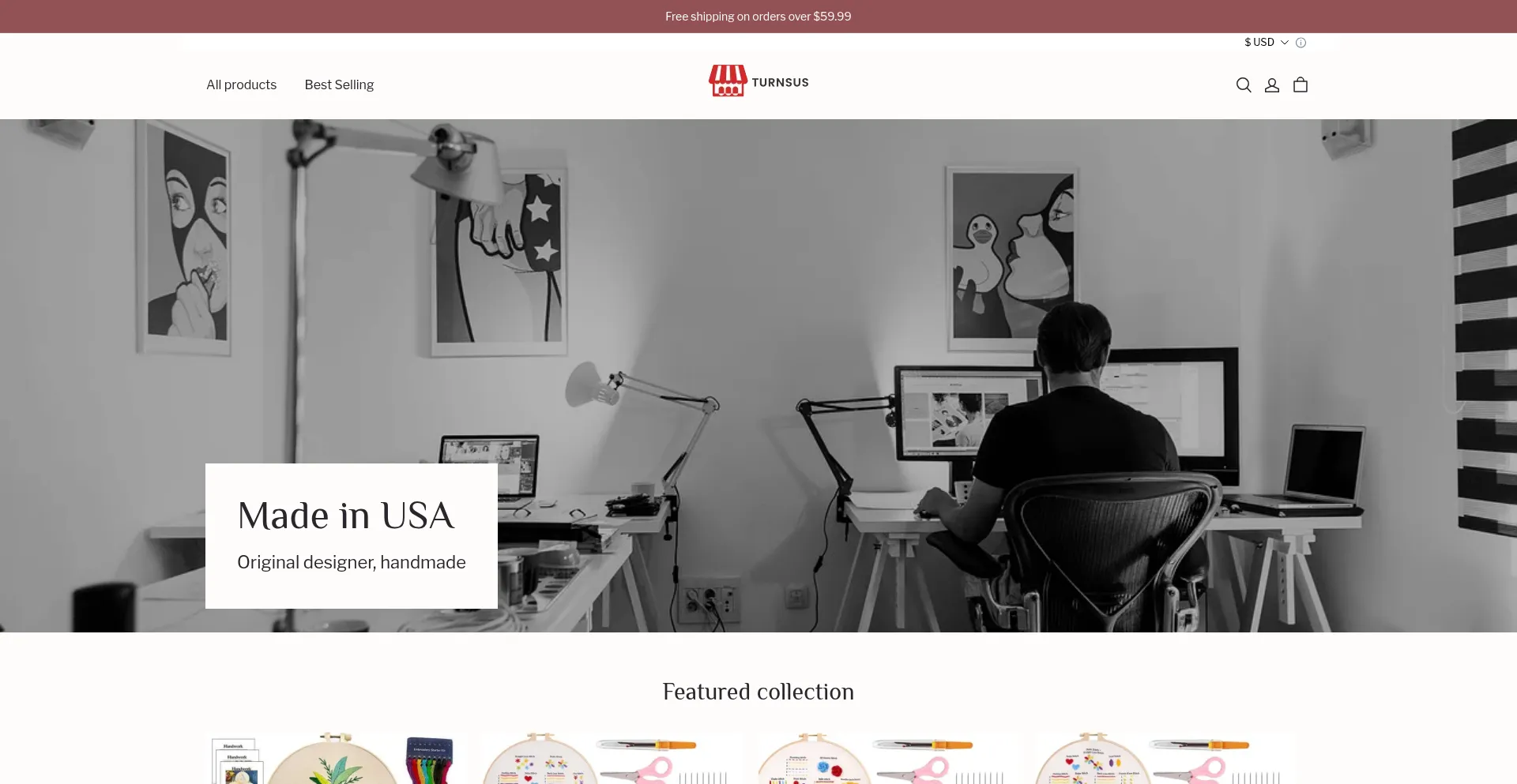 Website screenshot of Turnsus.com
