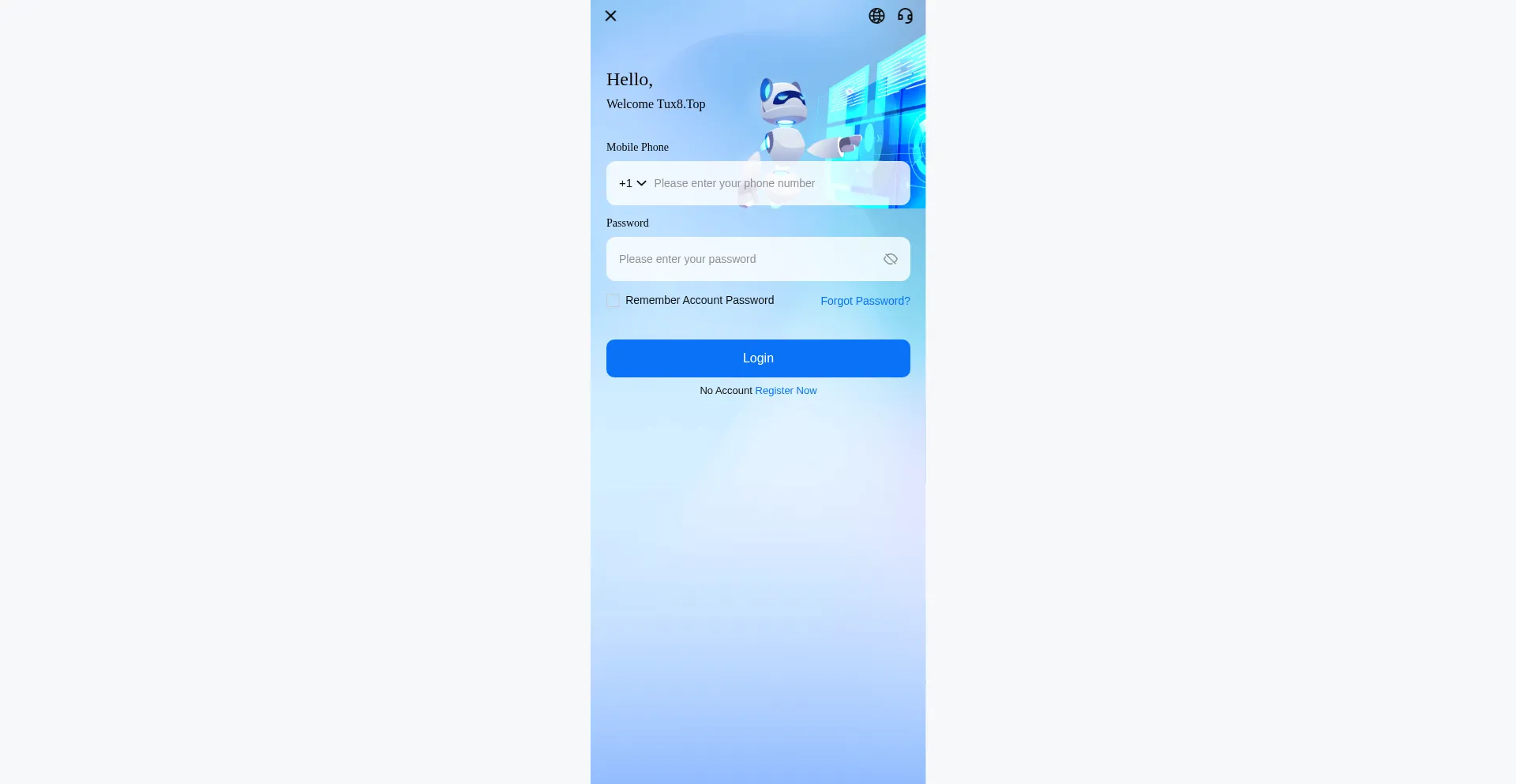 Website screenshot of Tux8.top