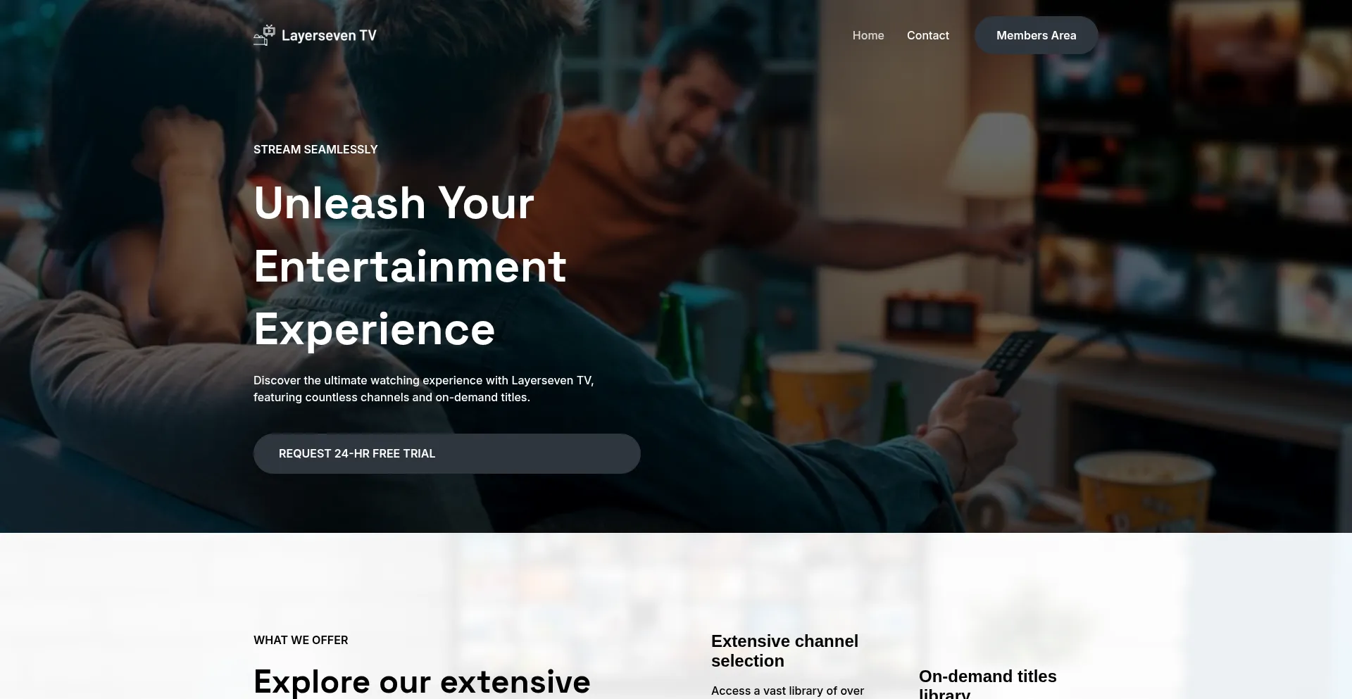 Website screenshot of Tv.layerseven.ai