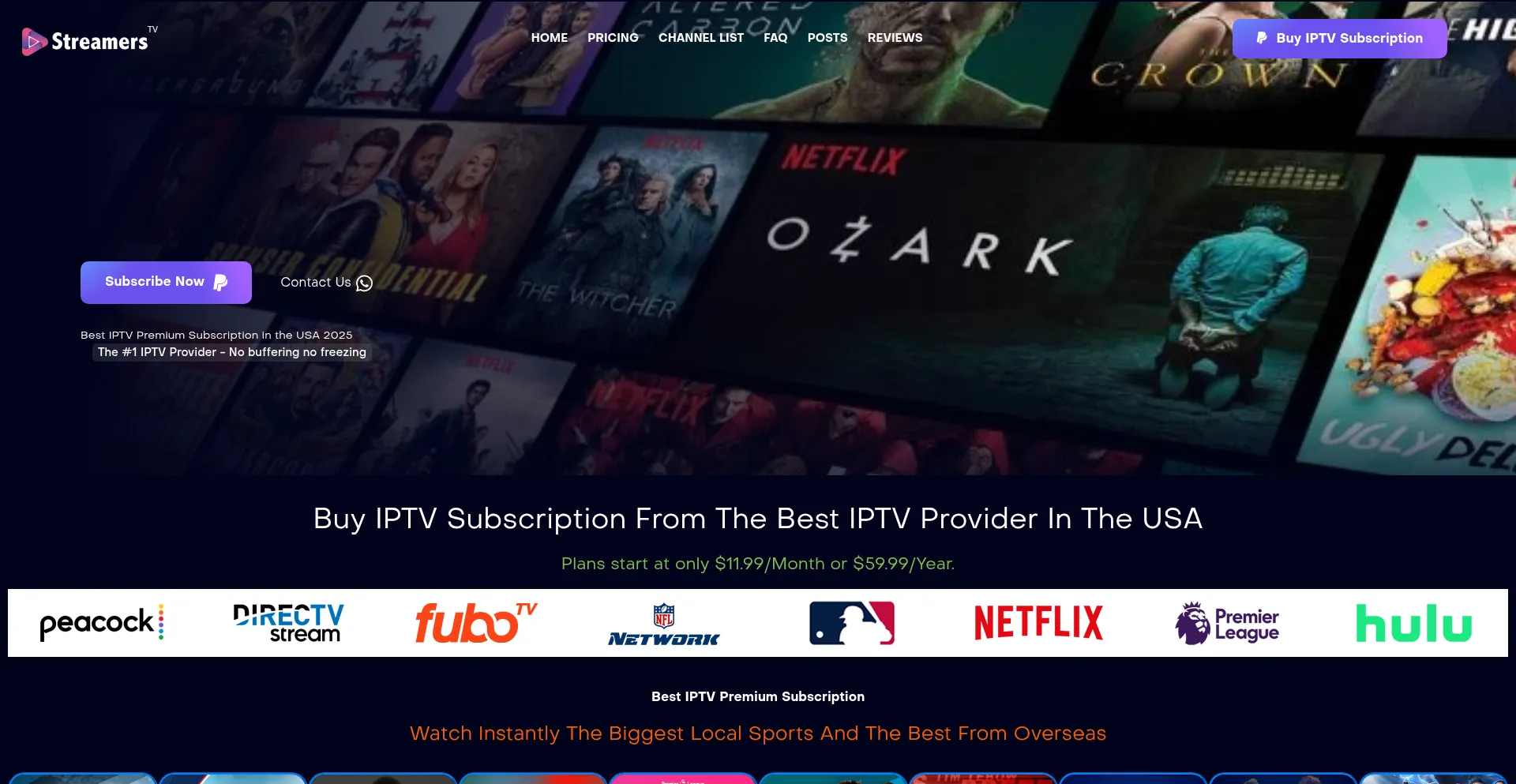 Website screenshot of Tv-streamers.com