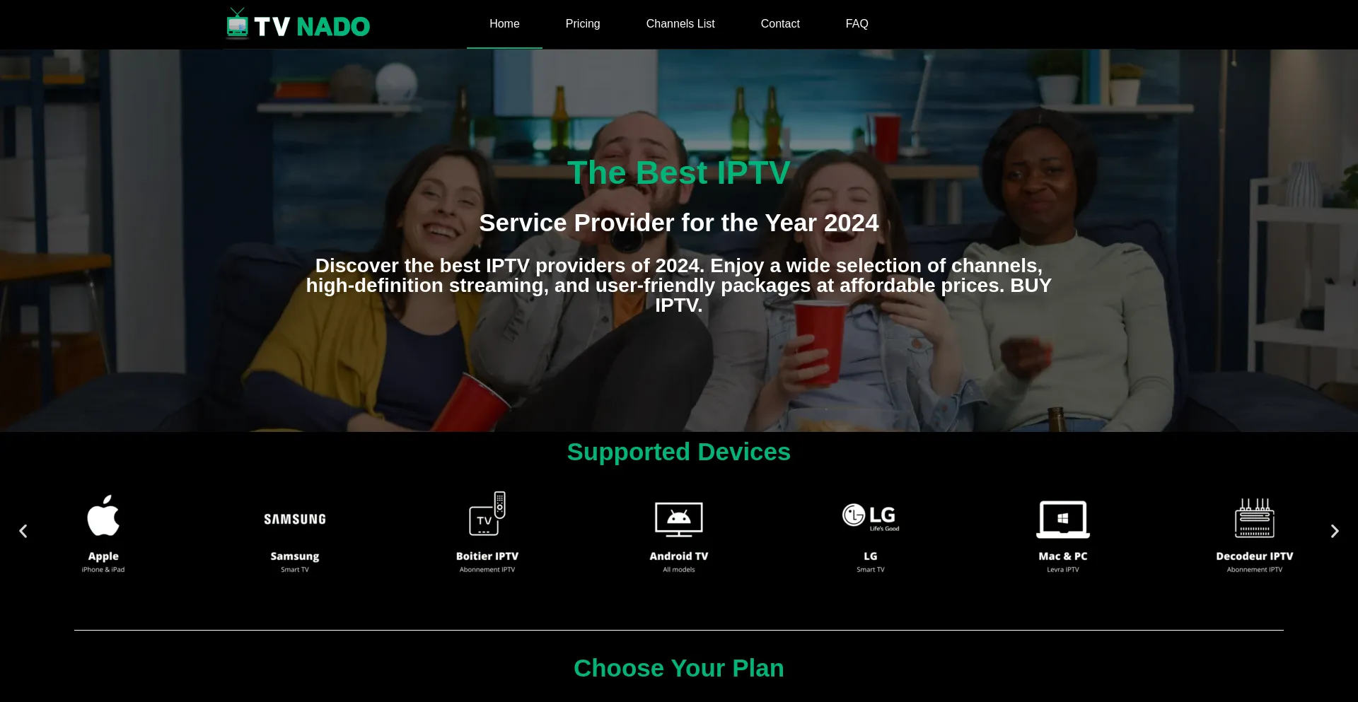 Website screenshot of Tvnado.com