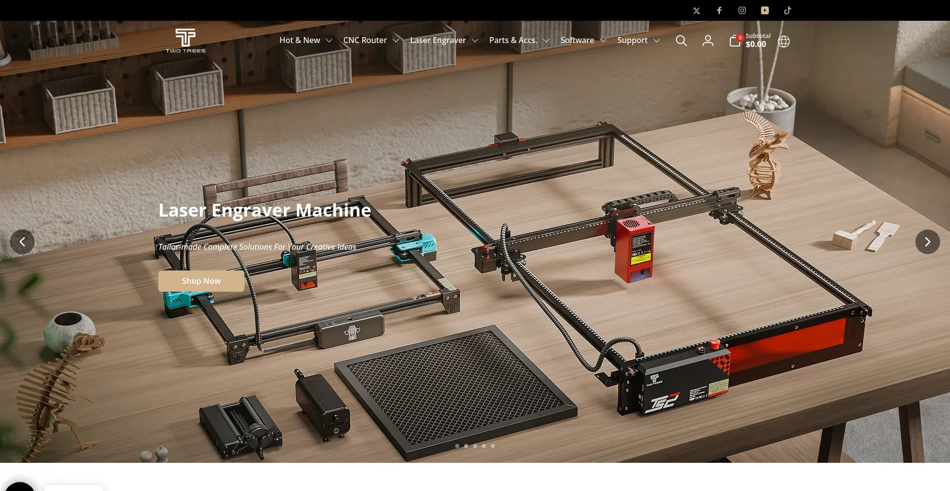 Website screenshot of Twotrees3d.com