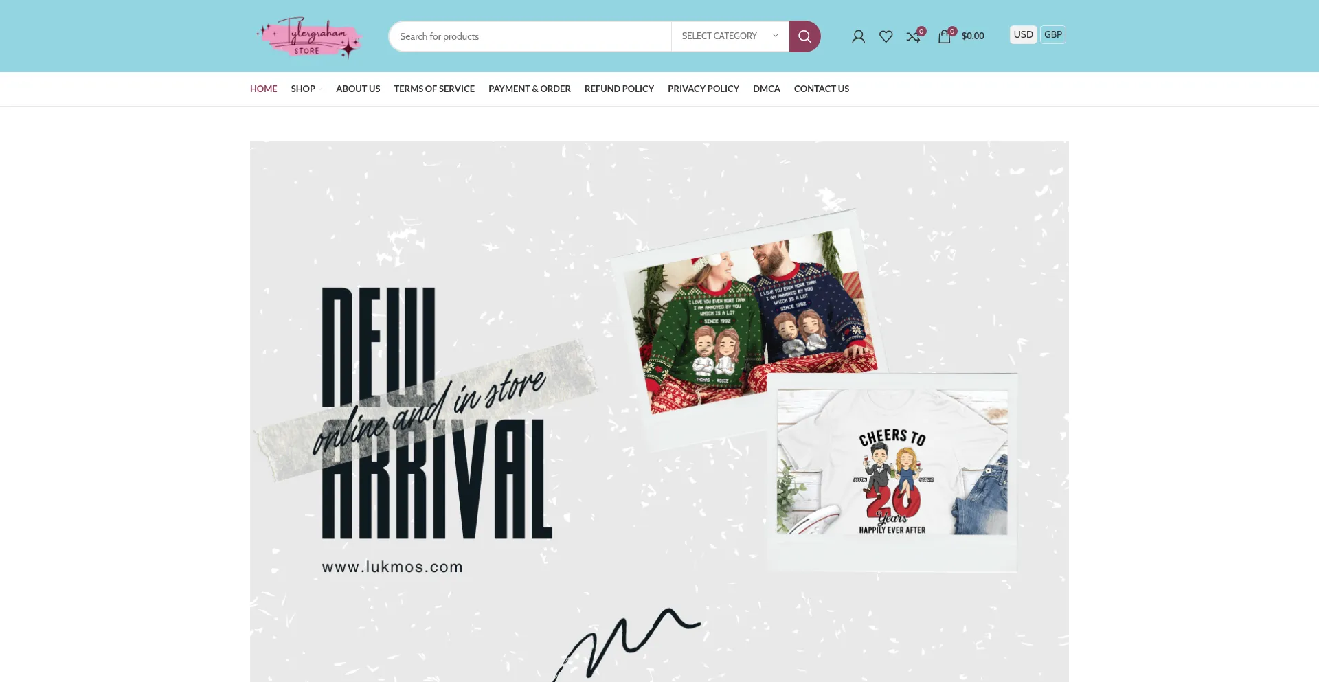 Website screenshot of Tylergraham.store