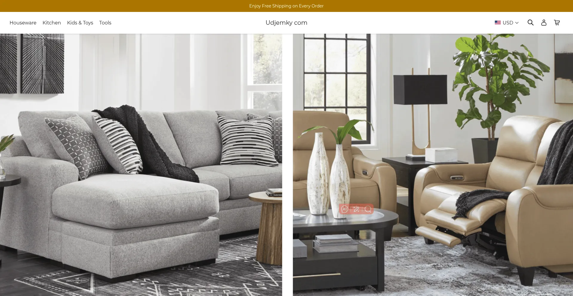 Website screenshot of Udjemky.com