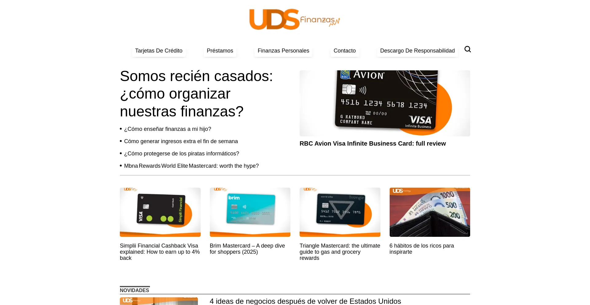 Website screenshot of Udsfinanzas.com