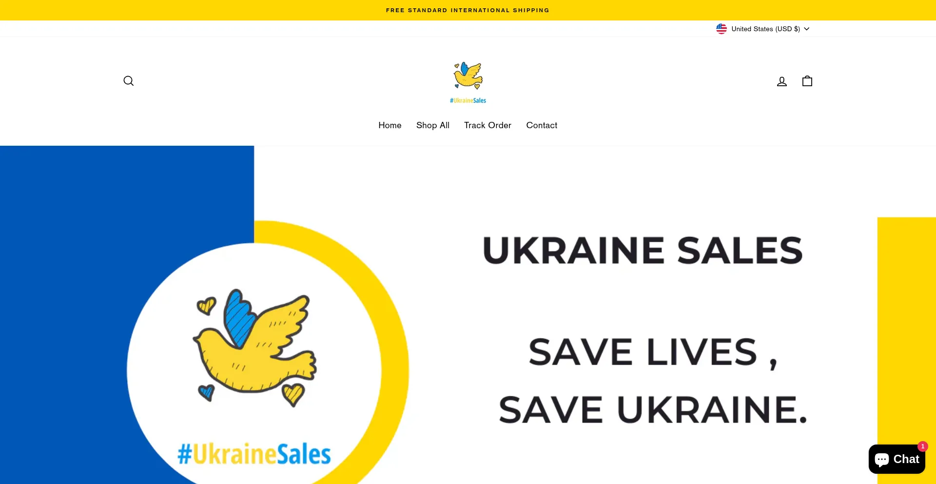 Website screenshot of Ukrainesales.com