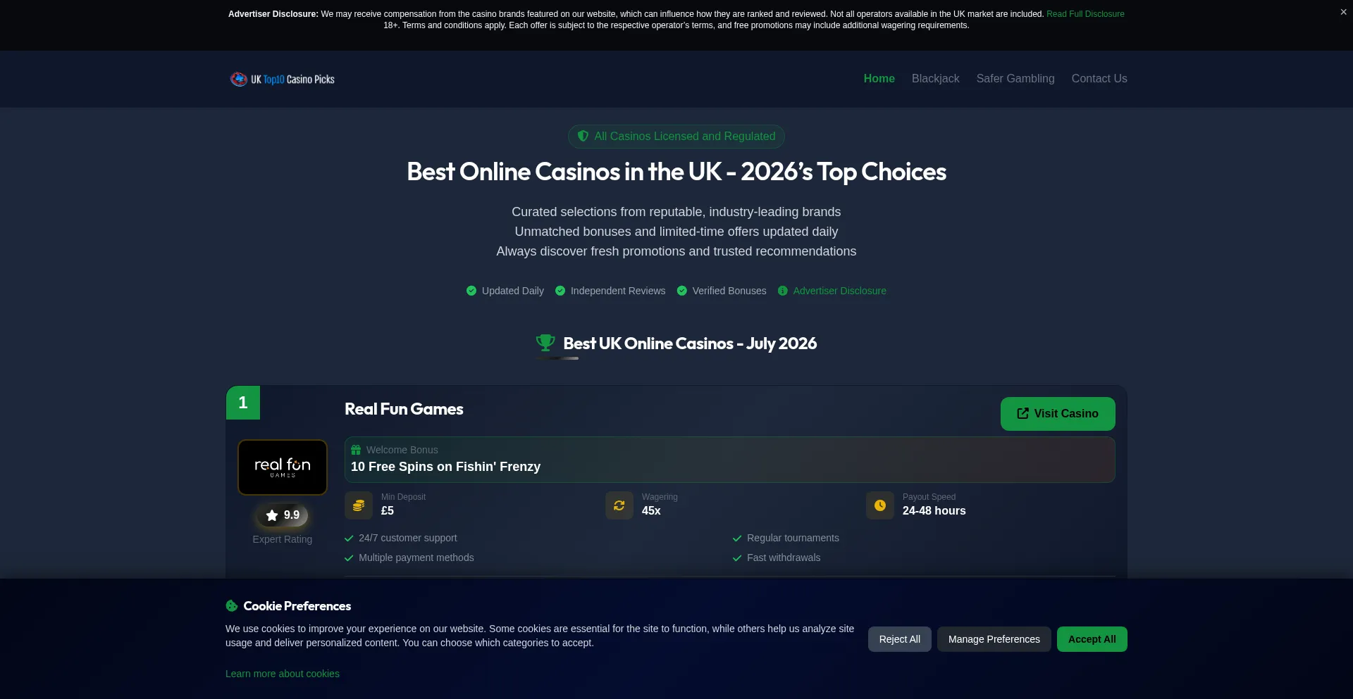 Uktop10pickscasino.com