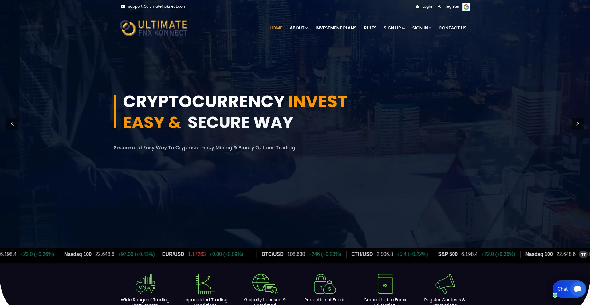 Website screenshot of Ultimatefnxknect.com