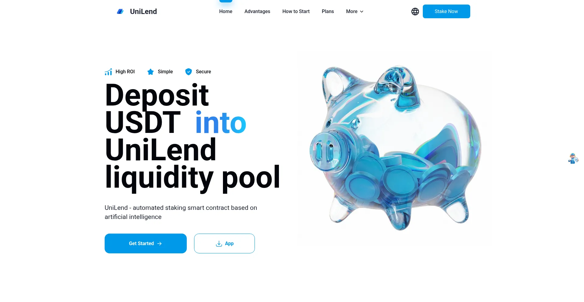 Website screenshot of Unilend.ltd