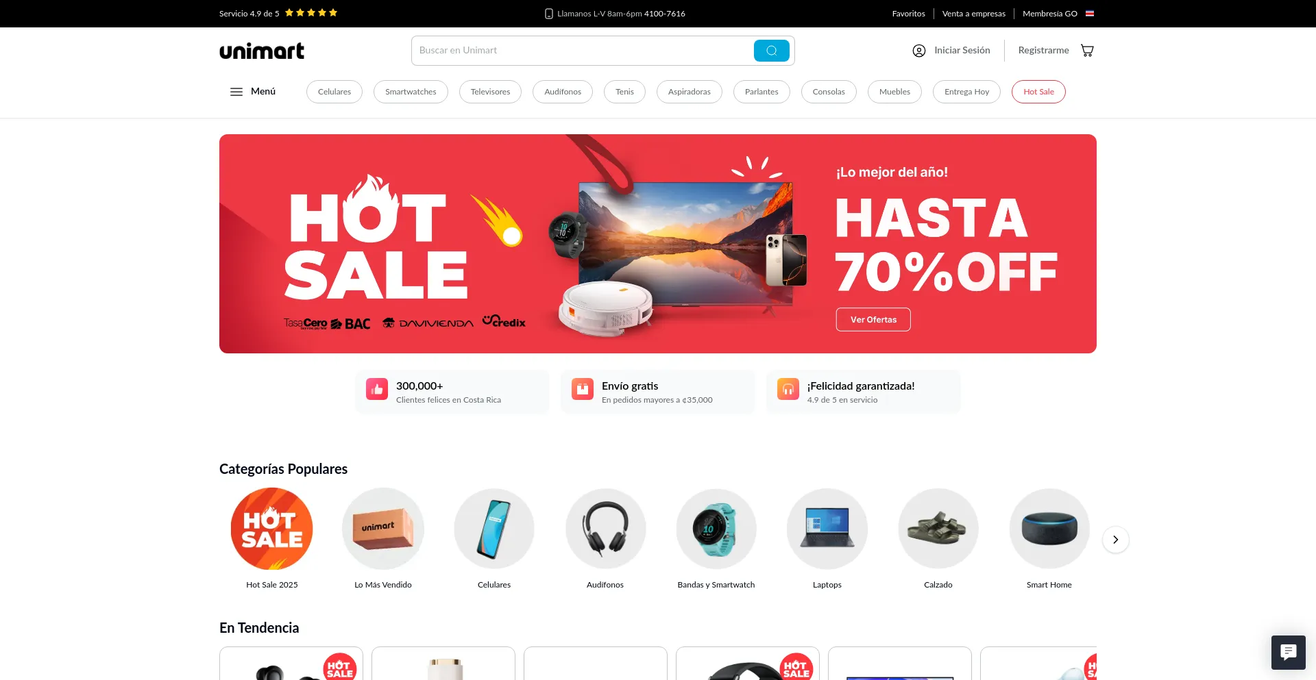 Website screenshot of Unimart.com