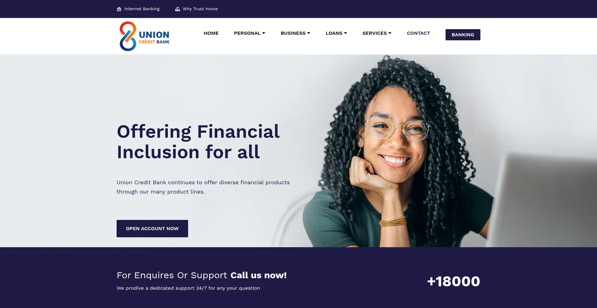 Website screenshot of Unioncrboi.com