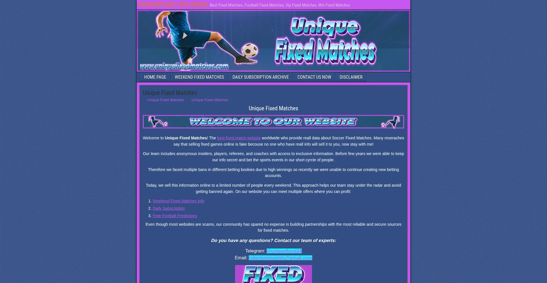 Uniquefixedmatches.com
