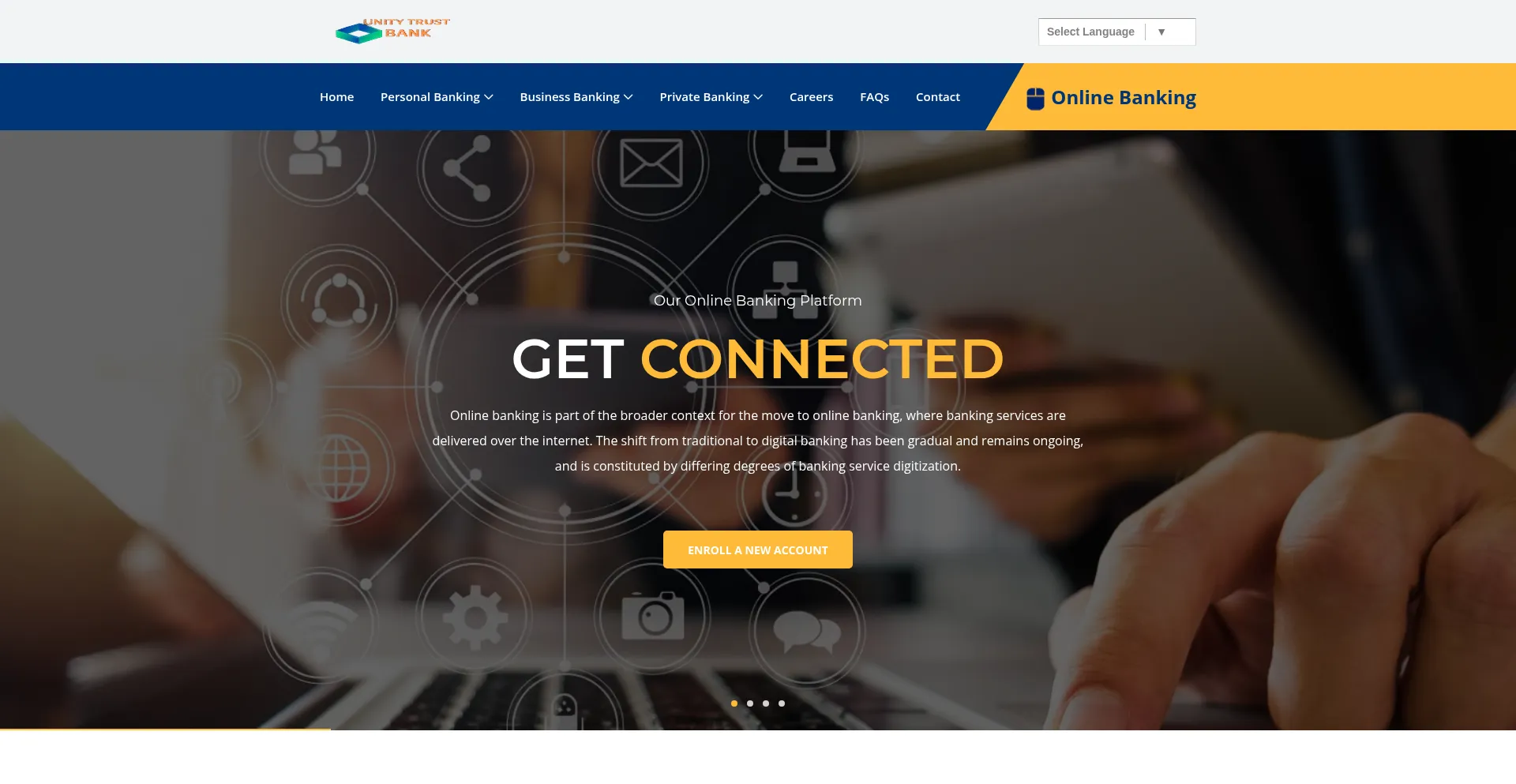 Website screenshot of Unitytrustna.com