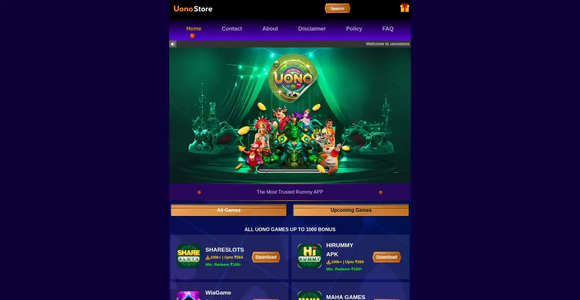 Website screenshot of Uonostore.com
