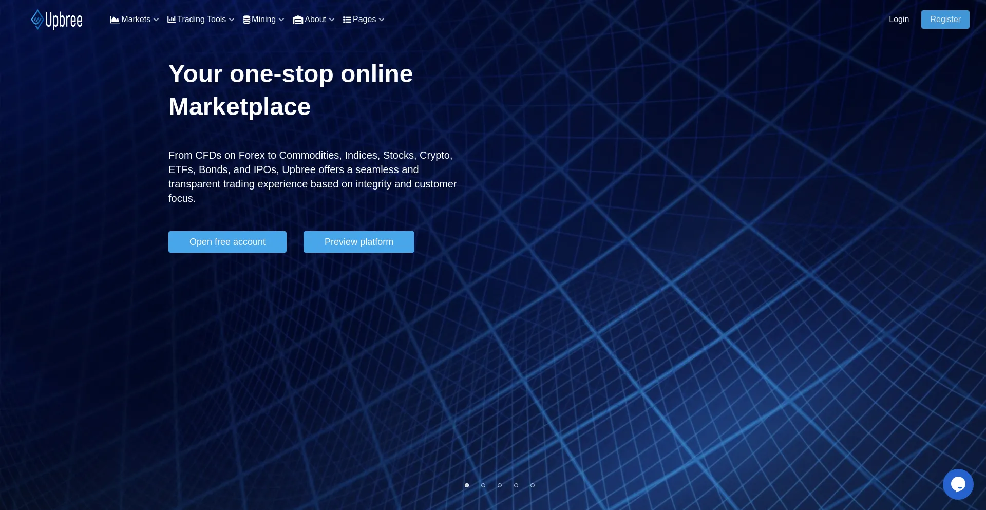 Website screenshot of Upbree.io