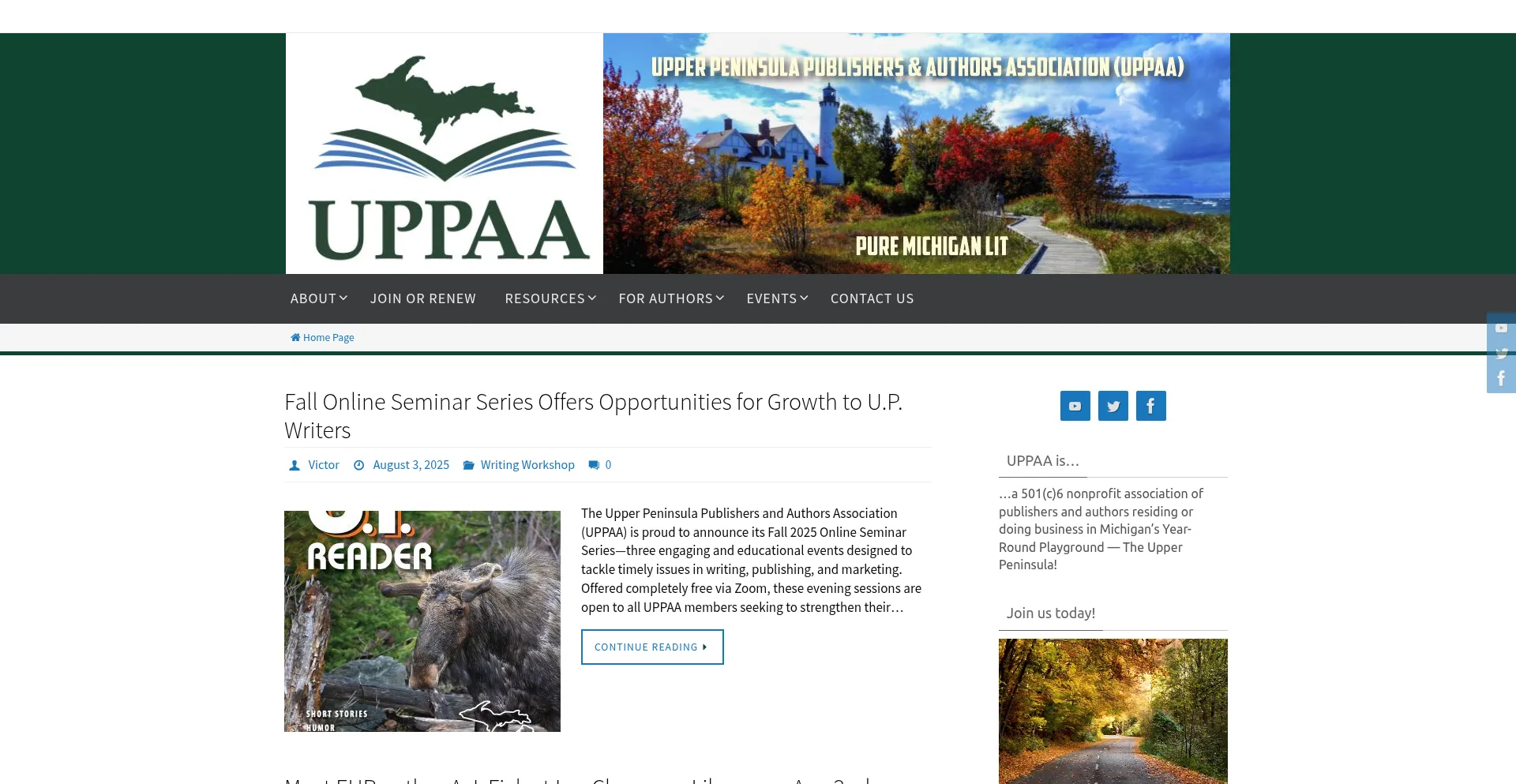 Website screenshot of Uppaa.org