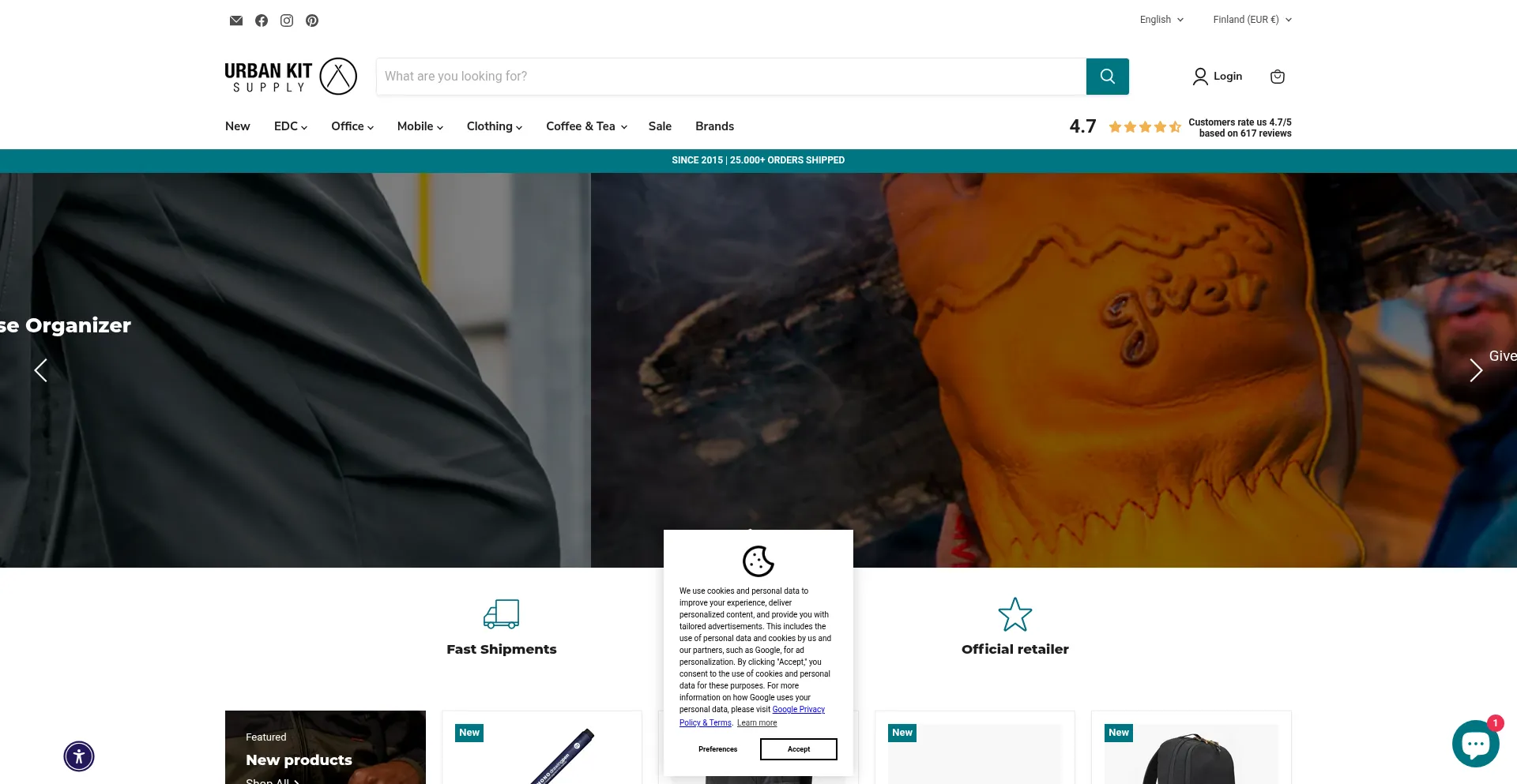 Website screenshot of Urbankitsupply.com
