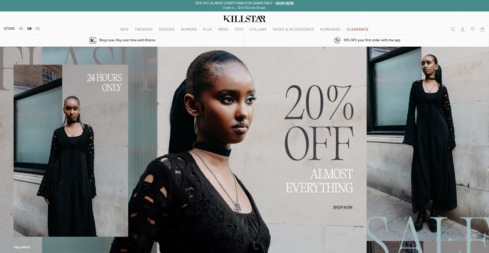 Website screenshot of Us.killstar.com